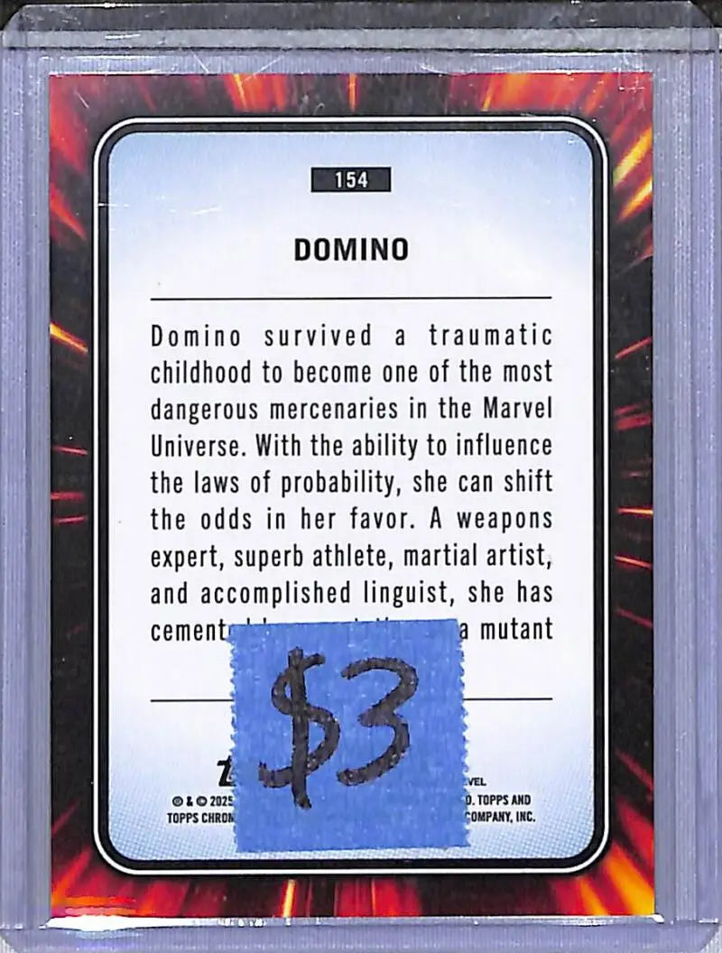 2025 Topps Chrome Marvel #154 Domino NM-MT - Marvel Card Single