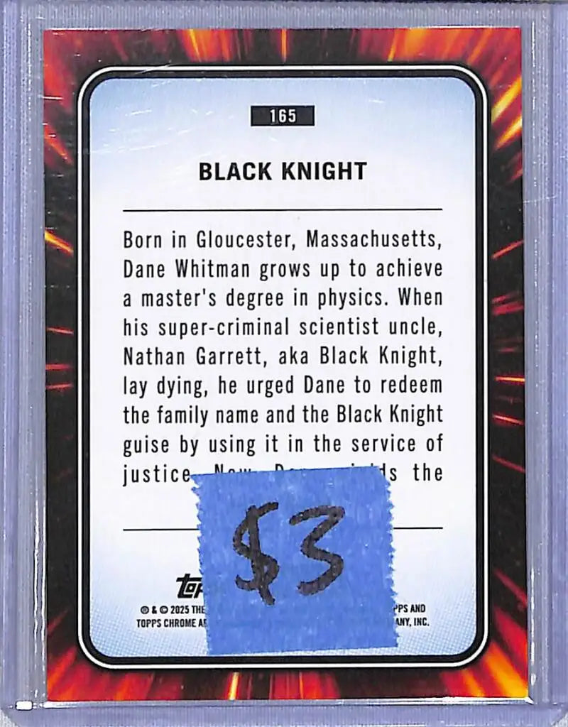 2025 Topps Chrome Marvel #165 Black Knight NM-MT - Marvel Card Single