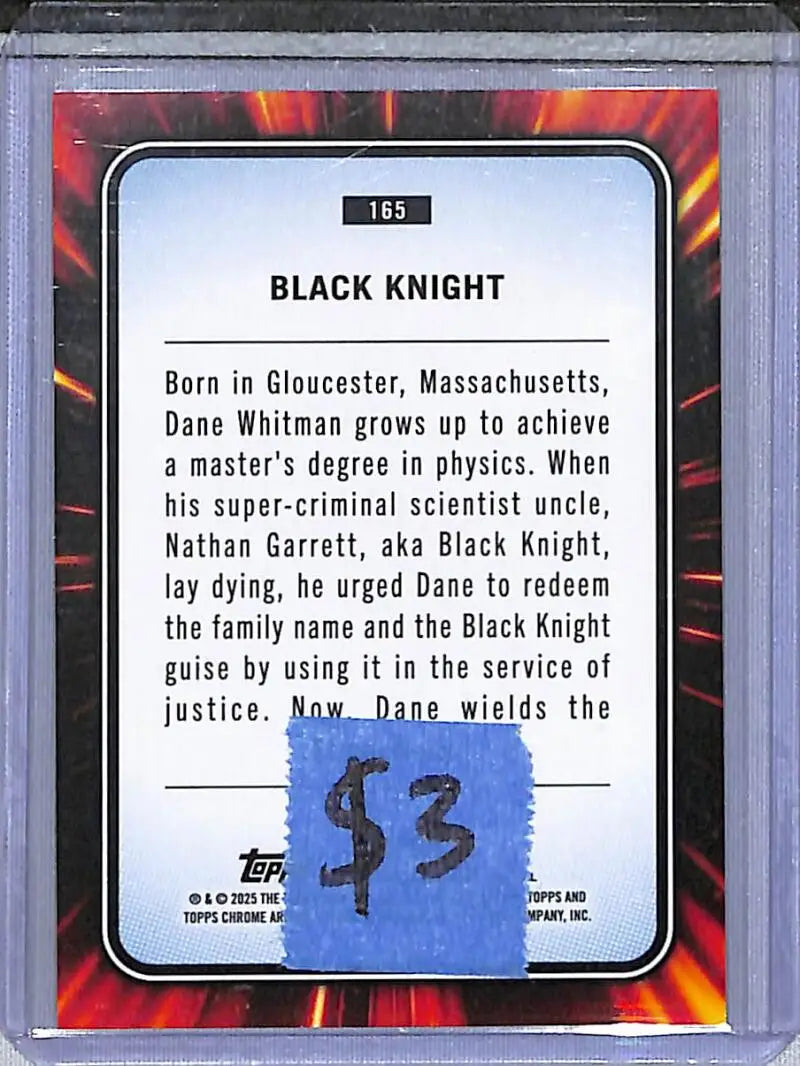 2025 Topps Chrome Marvel #165 Black Knight NM-MT - Marvel Card Single