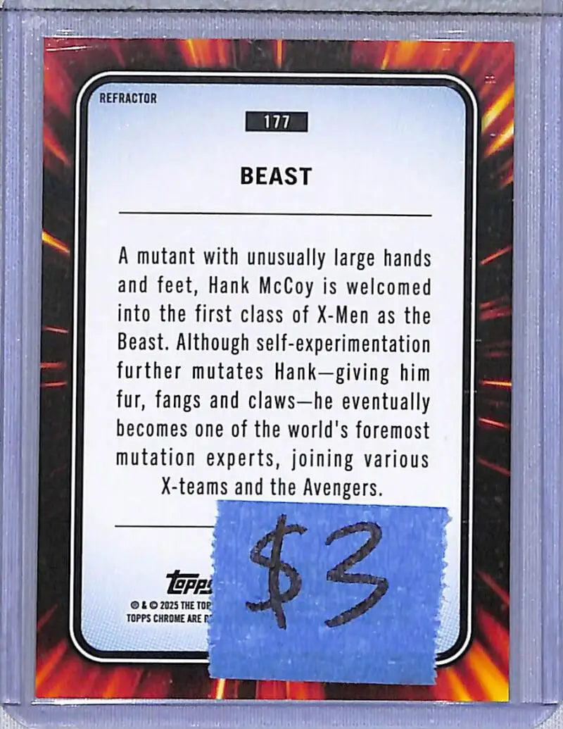 2025 Topps Chrome Marvel #177 Beast NM-MT - Marvel Card Single