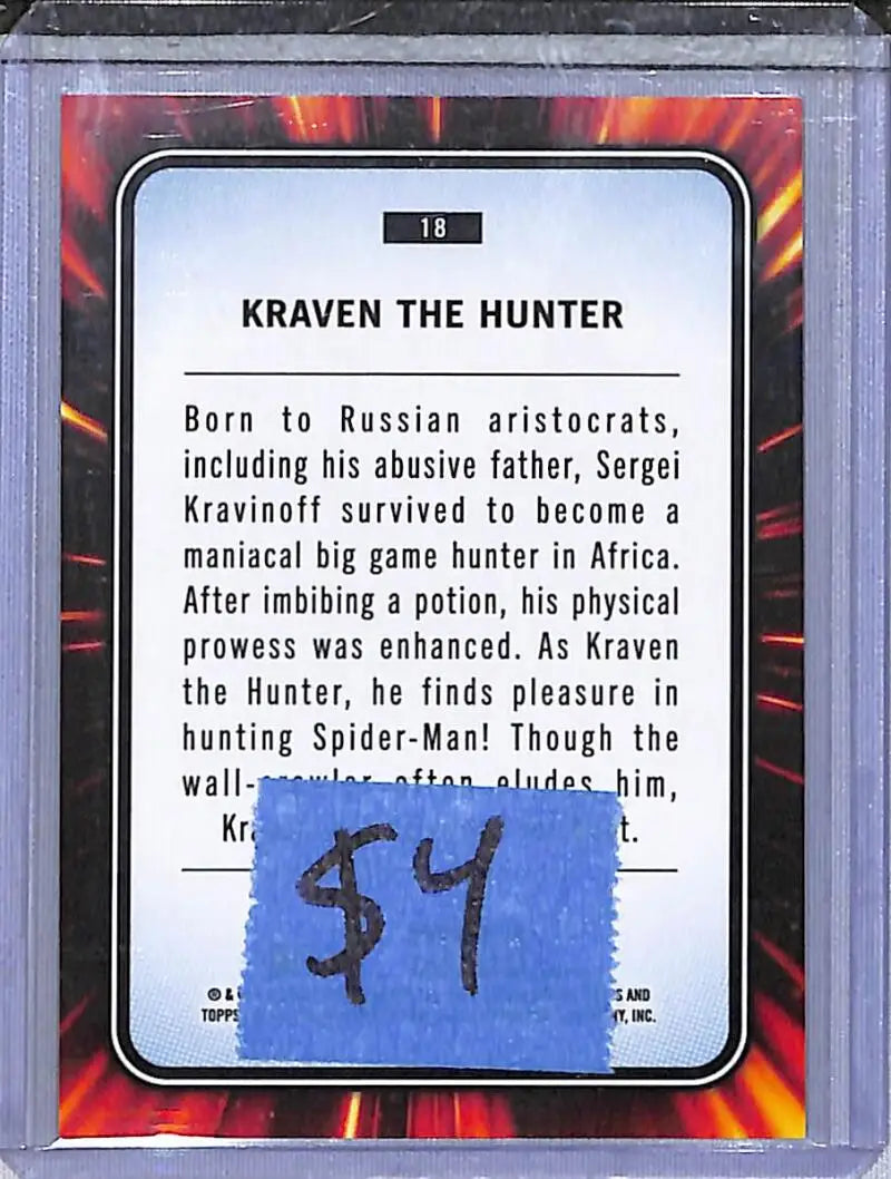 2025 Topps Chrome Marvel #18 Kraven The Hunter NM-MT - Marvel Card Single