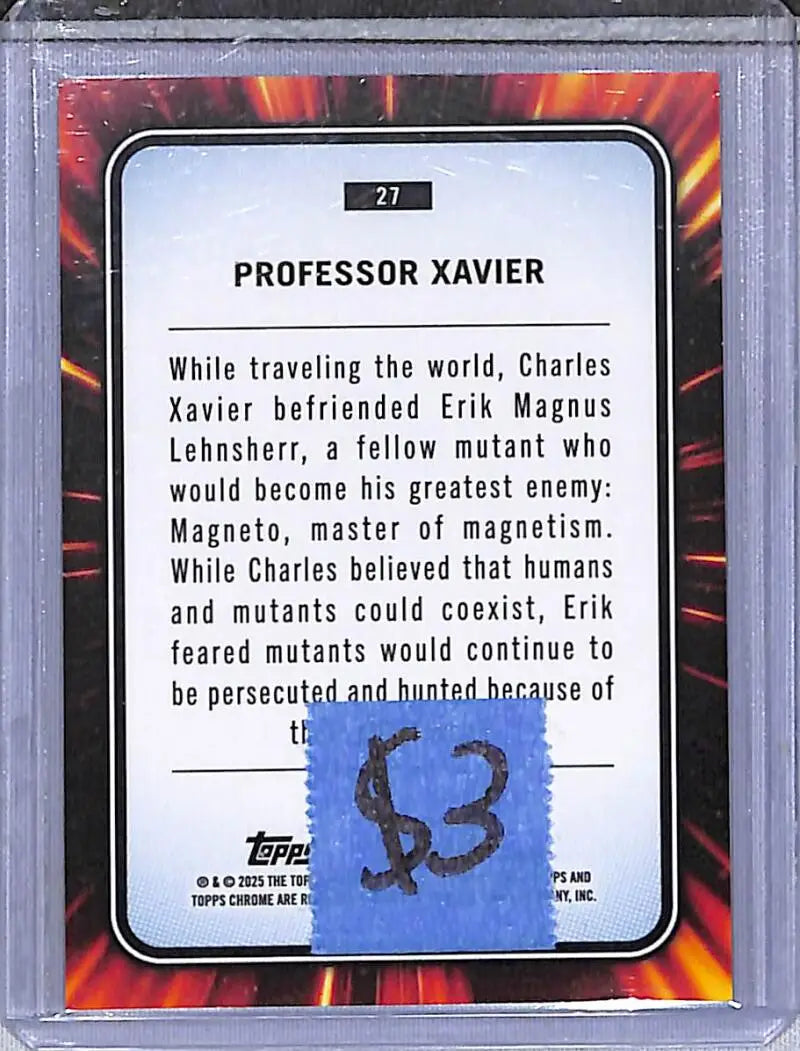 2025 Topps Chrome Marvel #27 Professor Xavier NM-MT - Marvel Card Single