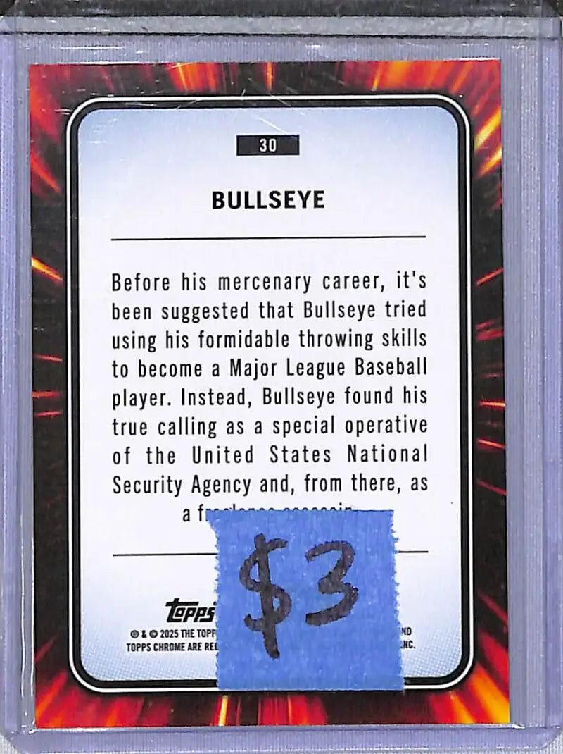 2025 Topps Chrome Marvel #30 Bullseye NM-MT - Marvel Card Single