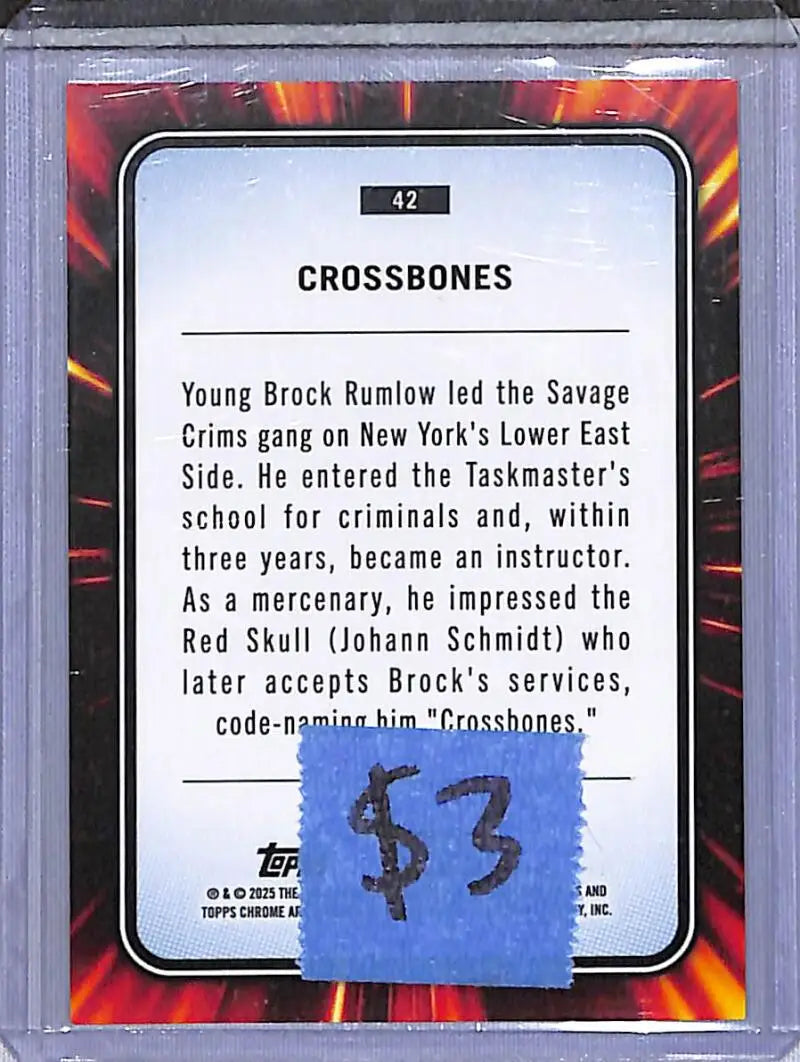 2025 Topps Chrome Marvel #42 Crossbones NM-MT - Marvel Card Single