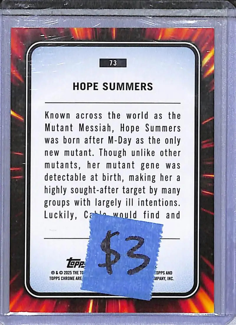 2025 Topps Chrome Marvel #73 Hope Summers NM-MT - Marvel Card Single