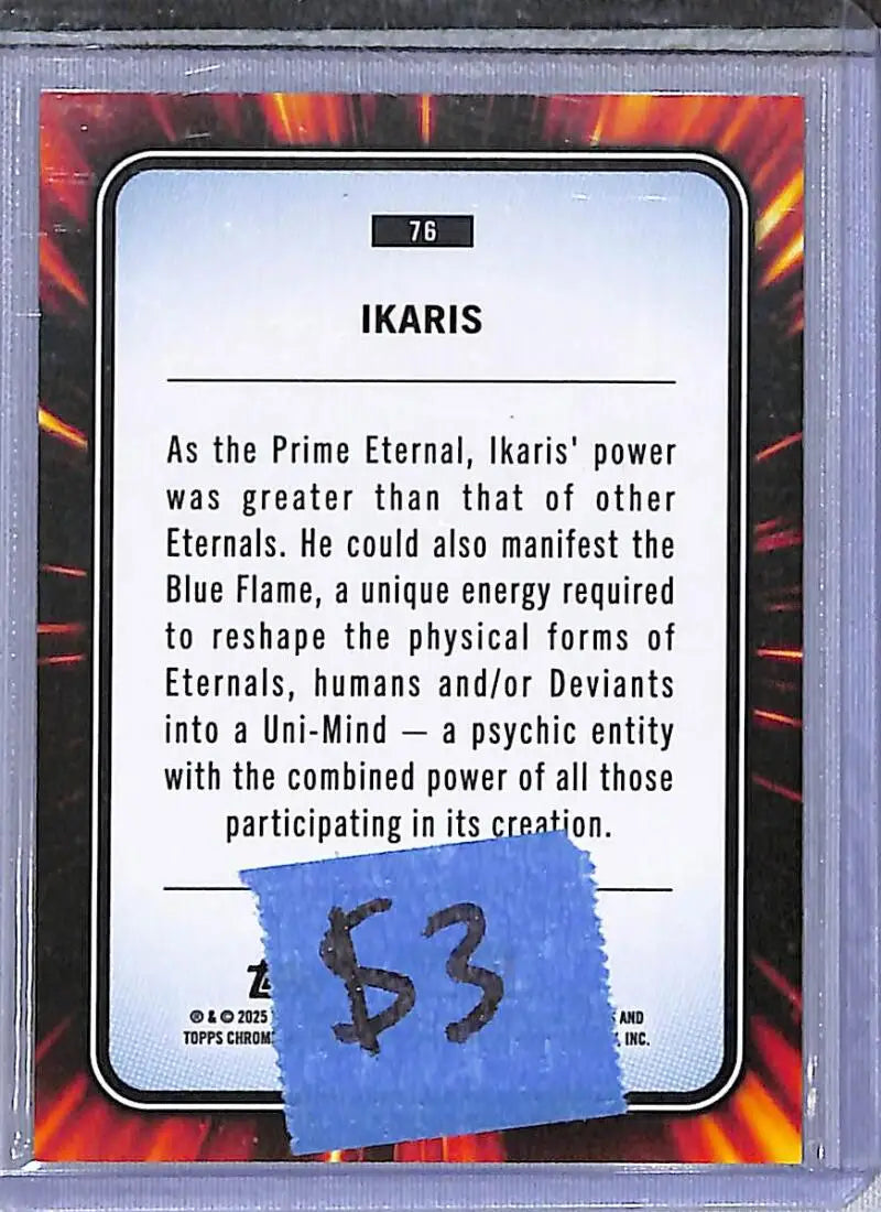 2025 Topps Chrome Marvel #76 Ikaris NM-MT - Marvel Card Single