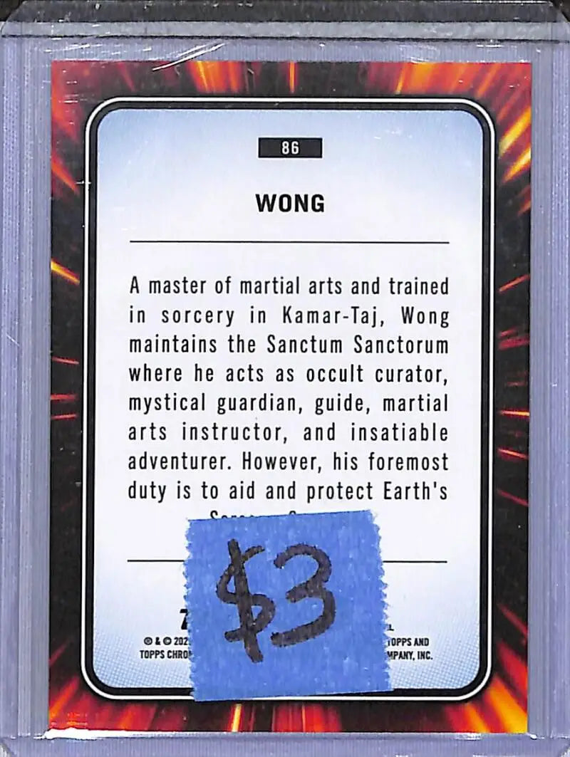 2025 Topps Chrome Marvel #86 Wong NM-MT - Marvel Card Single
