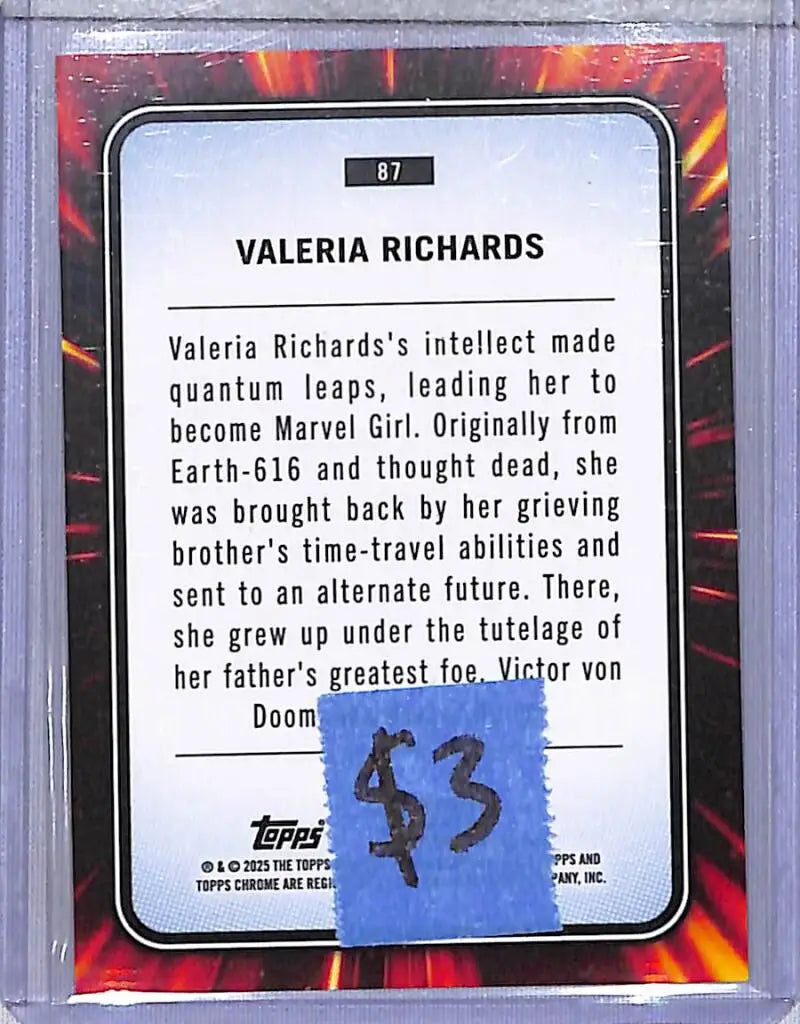 2025 Topps Chrome Marvel #87 Valeria Richards NM-MT - Marvel Card Single