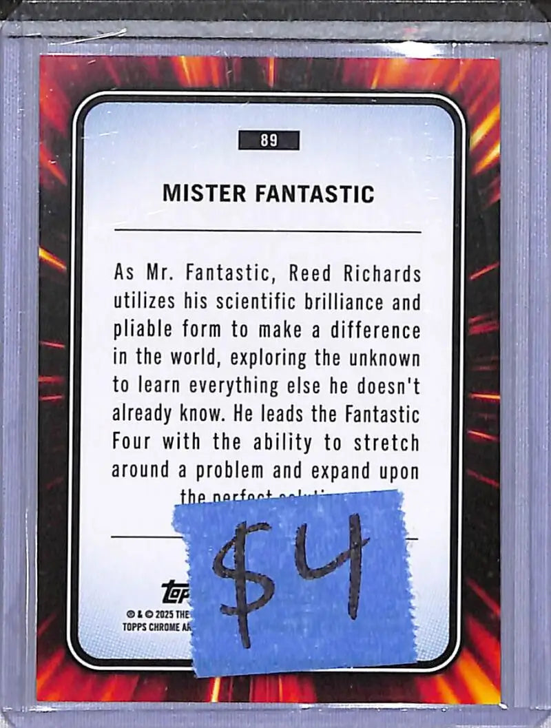 2025 Topps Chrome Marvel #89 Mister Fantastic NM-MT - Marvel Card Single