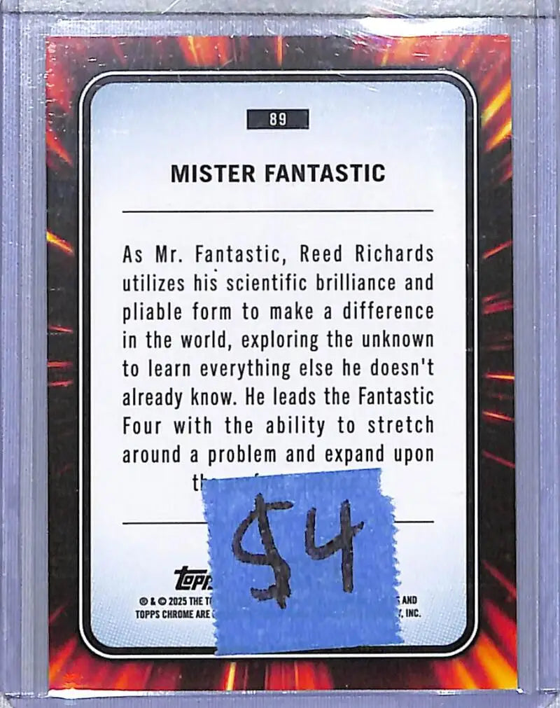 2025 Topps Chrome Marvel #89 Mister Fantastic NM-MT - Marvel Card Single