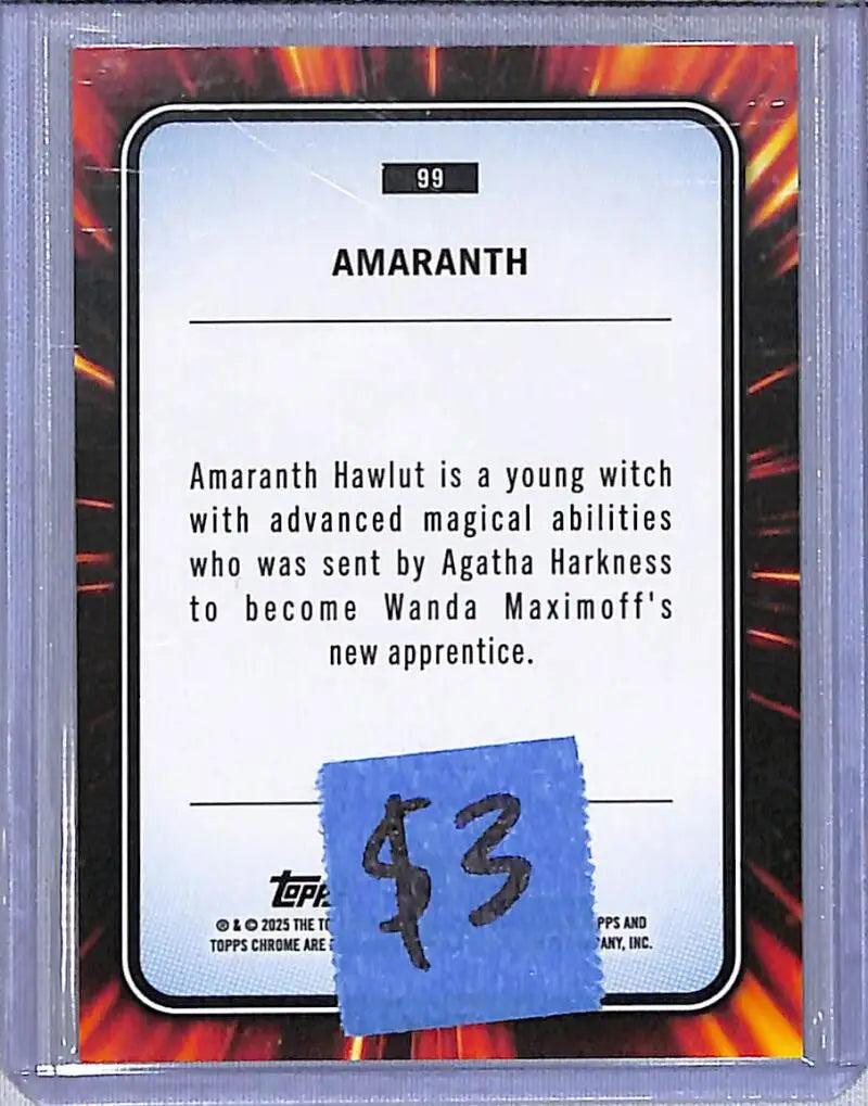 2025 Topps Chrome Marvel #99 Amaranth NM-MT - Marvel Card Single