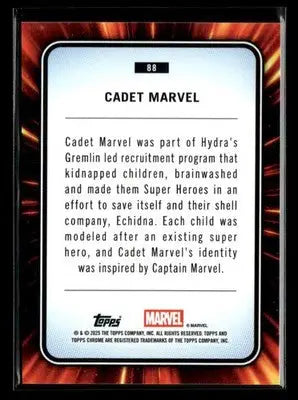 2025 Topps Chrome Marvel Cadet Marvel #88 1st Appearance - Marvel Card Single