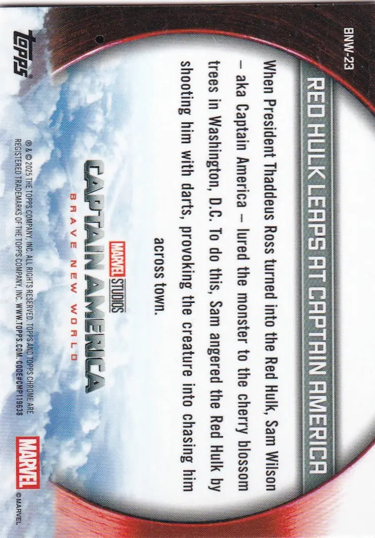 2025 Topps Chrome Marvel Captian America Brave New World #BNW-23 Red Hulk Leaps