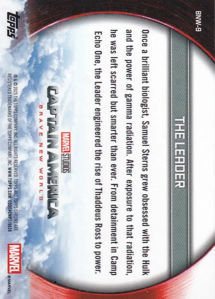 2025 Topps Chrome Marvel Captian America Brave New World #BNW-9 The Leader