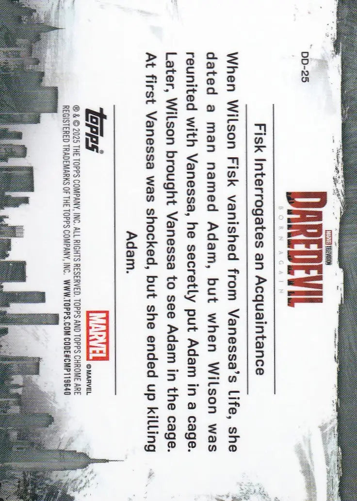 2025 Topps Chrome Marvel Daredevil Born Again #DD-25 Fisk Interrogates an Acquai - Non-Sports Card Single