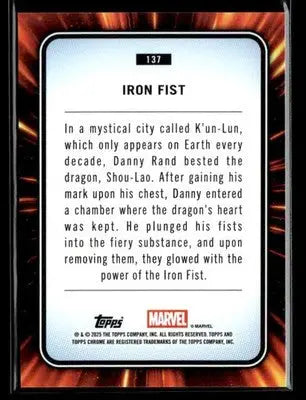 2025 Topps Chrome Marvel Iron Fist #137 - Marvel Card Single