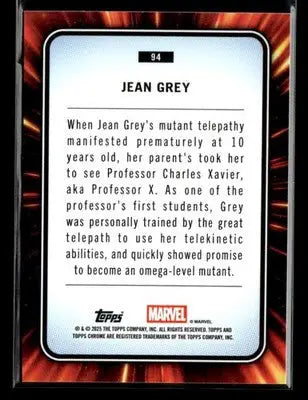 2025 Topps Chrome Marvel Jean Grey #94 - Marvel Card Single