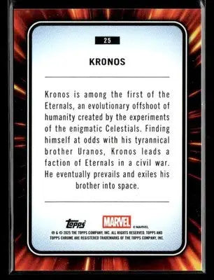 2025 Topps Chrome Marvel Kronos #25 - Marvel Card Single