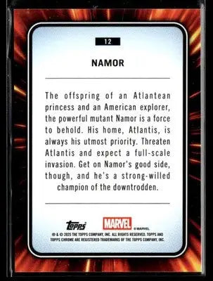 2025 Topps Chrome Marvel Namor #12 - Marvel Card Single