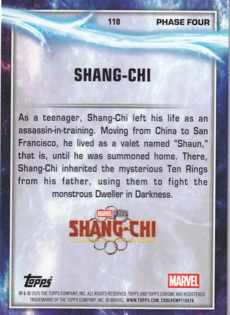 2025 Topps Chrome Marvel Raywave #110 Shang-Chi - Shang-Chi and the Legend - Other