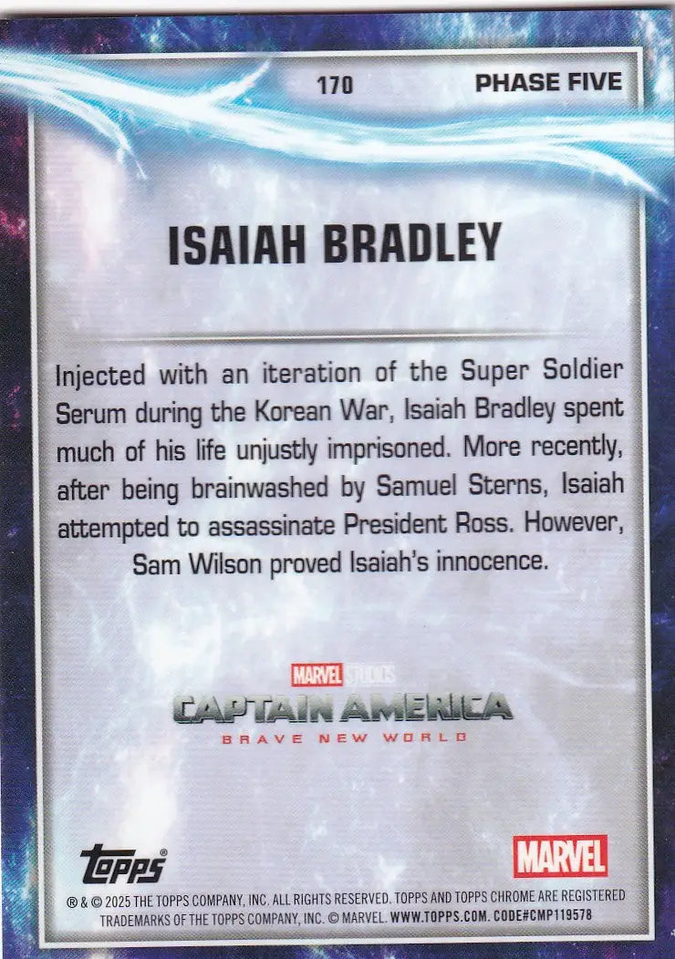 2025 Topps Chrome Marvel Raywave #170 Isaiah Bradley - Captain America - Other