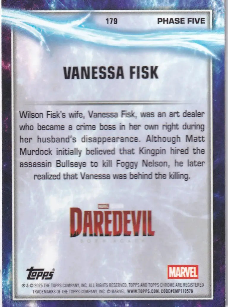 2025 Topps Chrome Marvel Raywave #179 Vanessa Fisk - Daredevil: Born Again DEBUT