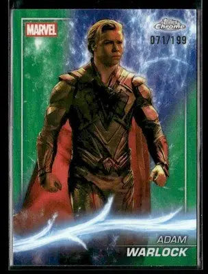 2025 Topps Chrome Marvel Studios Adam Warlock #149 Green Refractor #/199 SN - Marvel Card Single