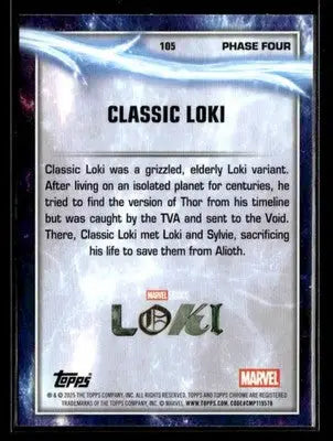 2025 Topps Chrome Marvel Studios Classic Loki #105 - Marvel Card Single