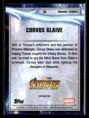 2025 Topps Chrome Marvel Studios Corvus Glaive #90 Rainbow Refractor - Marvel Card Single