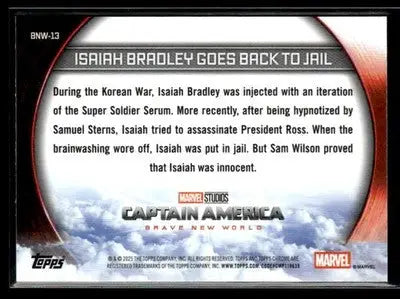2025 Topps Chrome Marvel Studios Isaiah Bradley Goes Back to Jail #BNW-13 - Marvel Card Single
