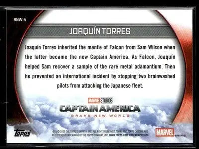 2025 Topps Chrome Marvel Studios Joaquín Torres #BNW-4 Brave New World - Marvel Card Single