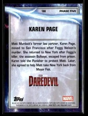 2025 Topps Chrome Marvel Studios Karen Page #180 Green Refractor #/199 SN - Other