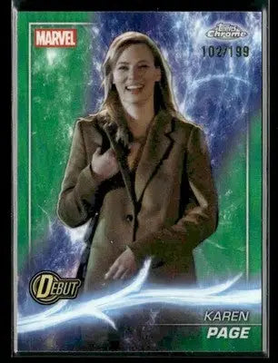 2025 Topps Chrome Marvel Studios Karen Page #180 Green Refractor #/199 SN - Other