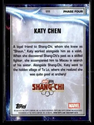 2025 Topps Chrome Marvel Studios Katy Chen #111 - Marvel Card Single