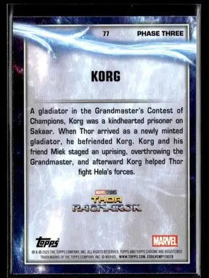 2025 Topps Chrome Marvel Studios Korg #77 - Marvel Card Single