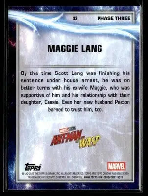 2025 Topps Chrome Marvel Studios Maggie Lang #93 - Marvel Card Single