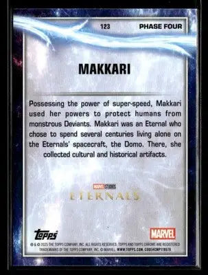 2025 Topps Chrome Marvel Studios Makkari #123 - Marvel Card Single