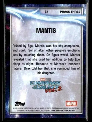 2025 Topps Chrome Marvel Studios Mantis #72 - Marvel Card Single