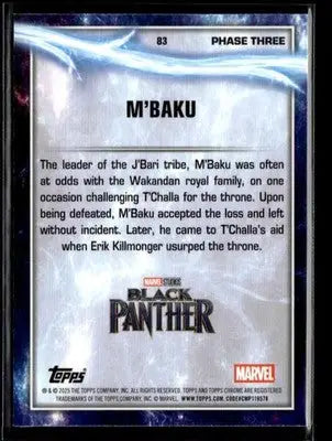 2025 Topps Chrome Marvel Studios M’Baku #83 - Marvel Card Single
