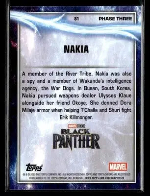 2025 Topps Chrome Marvel Studios Nakia #81