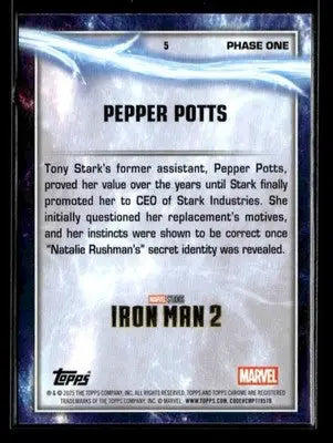 2025 Topps Chrome Marvel Studios Pepper Potts #5 - Marvel Card Single