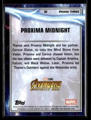 2025 Topps Chrome Marvel Studios Proxima Midnight #89 - Marvel Card Single