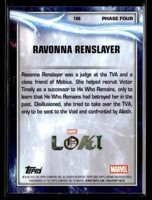 2025 Topps Chrome Marvel Studios Ravonna Renslayer #106 - Marvel Card Single