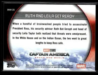 2025 Topps Chrome Marvel Studios Ruth and Leila Get Ready #BNW-20 Gold Refr #/50 - Other