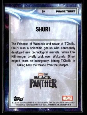 2025 Topps Chrome Marvel Studios Shuri #80 - Marvel Card Single