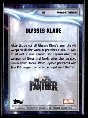 2025 Topps Chrome Marvel Studios Ulysses Klaue #84 - Marvel Card Single