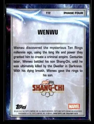 2025 Topps Chrome Marvel Studios Wenwu #112 - Marvel Card Single