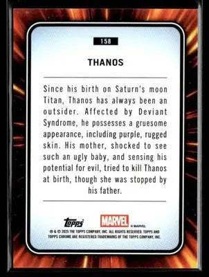 2025 Topps Chrome Marvel Thanos #158 - Marvel Card Single