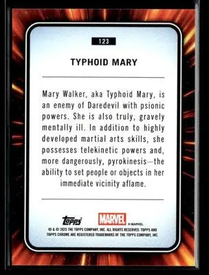 2025 Topps Chrome Marvel Typhoid Mary #123 - Other