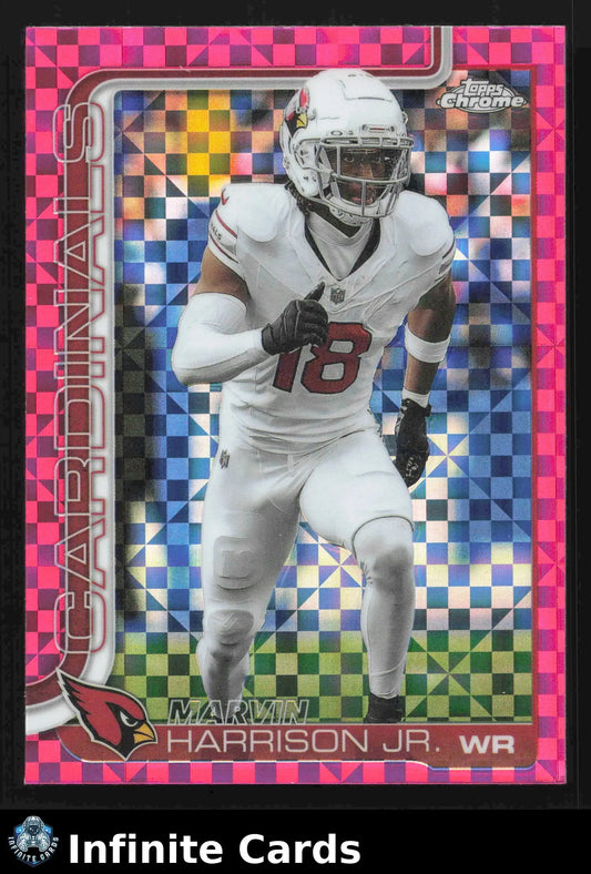 2025 Topps Chrome MARVIN HARRISON JR. #1 Hot Pink X-Fractor Arizona Cardinals RC - Football Card Single